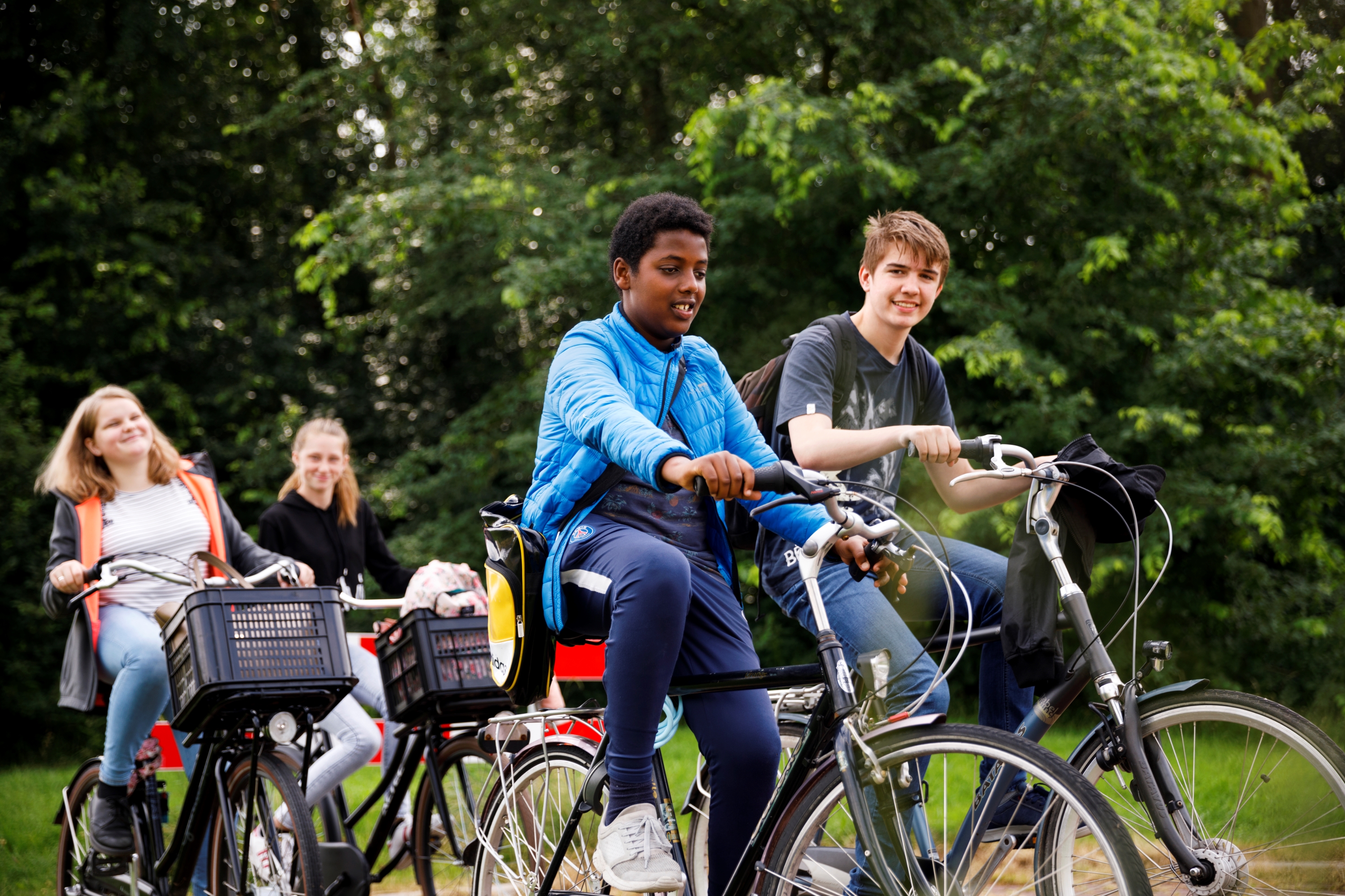 Leerlingen voortgezet onderwijs op de fiets